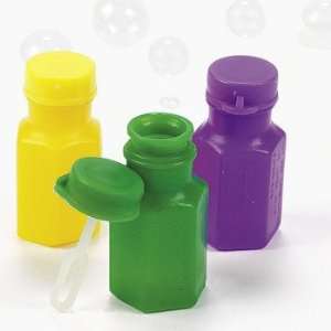  Mardi Gras Hexagon Shaped Bubble Bottles   Novelty Toys 