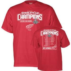  Red Wings 2009 Stanley Cup Champions Roster T Shirt