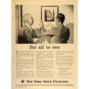 1948 Ad New York Stock Exchange NYSE Certificate Broker   Original 