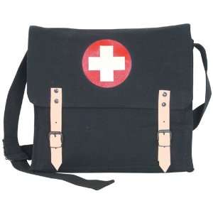  Black German Medic Bag  12 1/2 x 10 1/4 x 3