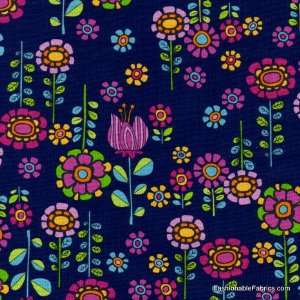   Wildflowers on Navy by Timeless Treasures Arts, Crafts & Sewing