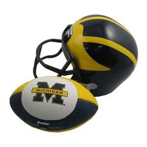  Michigan Wolverines NCAA Helmet & Football Set