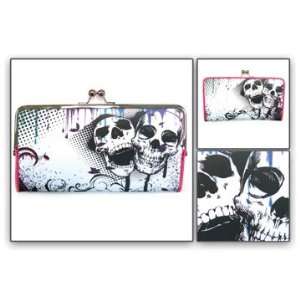  Skull Drip White Kiss Clip Checkbook Wallet 49085 Toys 