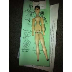  Vintage Wooden Doll with patterns for making revolutionary clothes 