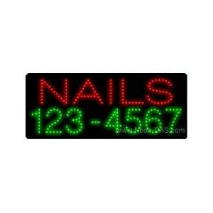  Nails Telephone Number Outdoor LED Sign 13 x 32 Sports 