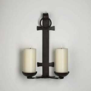  Cyan Lighting 01234 Duo Iron Wall Candle Holder, Natural 