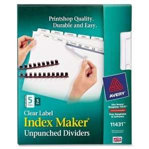  Avery Index Maker Clear Label Divider