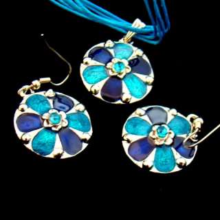 H813 Gorgeous Colourful Flower Jewelry Gemstone Necklace Pendant 