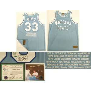 com Larry Bird Indiana State Sycamores Autographed Majestic Athletic 