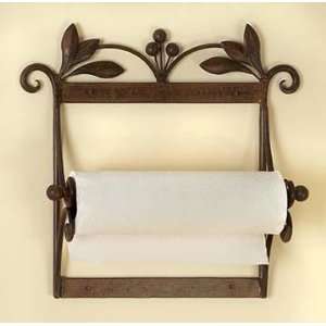  Metal Wall Mount Paper Towel Holder w/ Olive Branch Design 