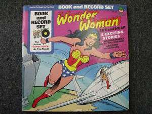 VINTAGE RECORD AND BOOK SET WONDER WOMAN 33 1/3 RPM  