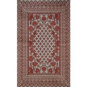  Mad Mats   Oriental Floral Brown And Cranberry   6X9