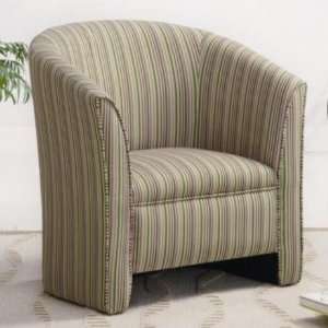  Stripe Fabric Upholstered Accent Chair