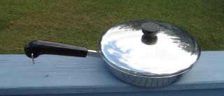 REVERE WARE STAINLESS STEEL FRY PAN/LID 9 CLINTON ILL.  