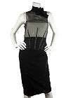 ANTONIO BERARDI Stunningly Chic Black/Ivory DRESS Lace Trim Sz 38. NEW 
