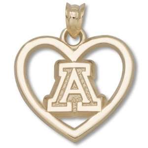  Arizona Wildcats A Heart Pendant   14KT Gold Jewelry 