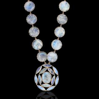 Moonstone Pendant Necklace 19 Inches Long 18k Gold Jewelry at Free 
