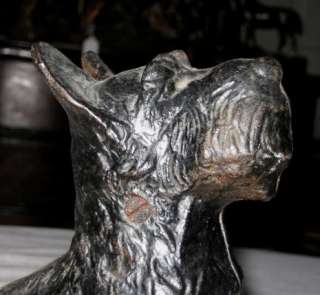 RARE ANTIQUE HUBLEY SCOTTISH TERRIER DOG CAST IRON HOME ART STATUE 
