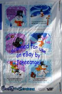 Fabric Panel Frosty Snowman Book Soft New Sew Christmas  