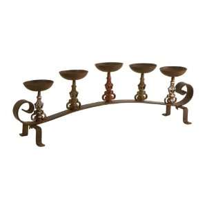  Rustic Iron Pillar Candeholder Stand