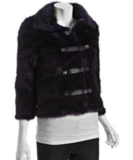 CeCe taupe faux fur oversize spread collar jacket   
