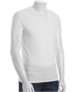 Gucci white jersey v neck logo detail t shirt  
