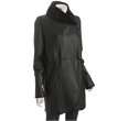 cole haan black lambskin shawl collar shearling coat