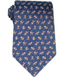 Ferragamo blue teddy bear print silk tie  