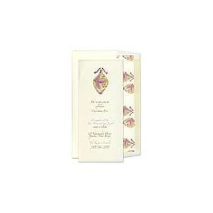 Lilac Ornament Flat Note Holiday Stationery  Kitchen 