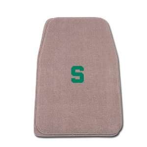 Beige Universal Fit Front Two Piece Floormat with NCAA Michigan State 