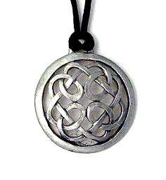 Lovers Knot Celtic Pendant   Pewter. A domed, carved Celtic knot 