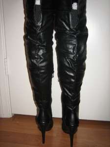 Faux Leather Round Toe Thigh High 5 Heel Boots ALL Sz  