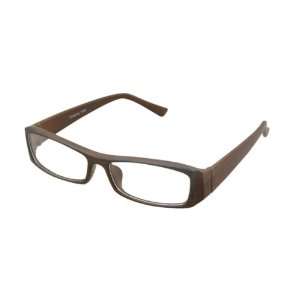   Plastic Wood Grain Frame Clear Lens Plano Glasses