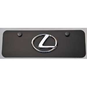  Lexus 3d Logo on Black Steel License Plate Half Size 