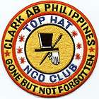 CLARK AIR BASE PHILIPPINES TOP HAT NCO CLUB PATCH