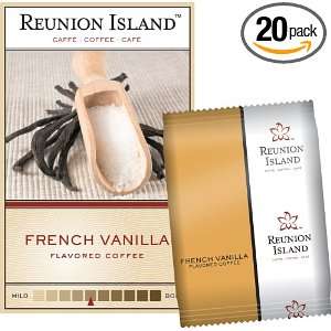 Reunion Island French Vanilla Ground Coffee, 2 Ounce Pouches (Pack of 