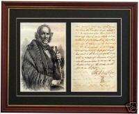 SAM HOUSTON Texas Mexican War Signed Letter Autograph  
