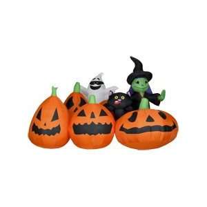  8ft Airblown Inflatable Pumpkin Patch & Ghost Cat & Witch 