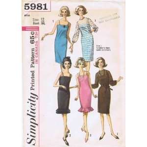  Simplicity 5981 Vintage Sewing Pattern Cocktail Dress Size 