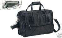 Leather Laptop Messenger Bag + Gun Concealed Holster  