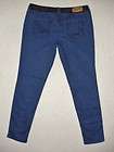 0565* Allen B. Womens Size 12 Plaid & Blue Jeans 35x30 Skinny Pants
