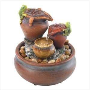  Frogs Hopping Atop Gallipot Water Fountain