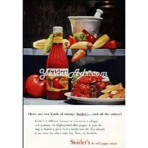  1960 Vintage Ad Sniders chili pepper catsup Everything 