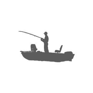  Bass Fishing Boat DARK GREY Vinyl window decal sticker 