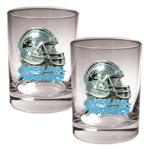  Carolina Panthers 2 Piece Rocks Glass Set (Helmet Logo 