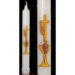  My First Communion Candle with Cross and Chalice Design 