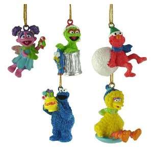  Set of 5 Sesame Street Mini Characters Christmas Ornaments 