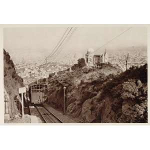 1928 Mount Tibidabo Funicular Barcelona Photogravure   Original 
