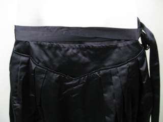 VERA WANG Navy Pleated Beaded Wrap Skirt Sz 8  