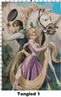 Tangled (Rapunzel) Charachters Cross Stitch Patterns  